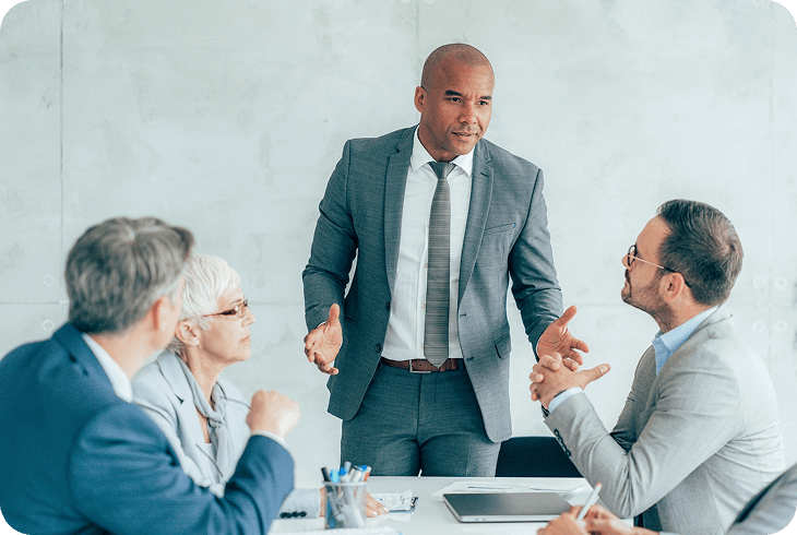 Business meeting with diverse professionals