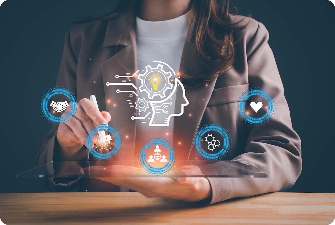 Concept of AI and innovation in business